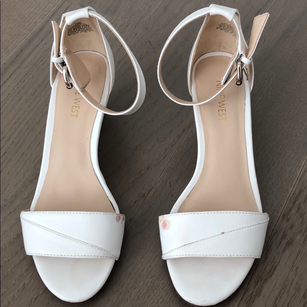 White Nine West Sandals